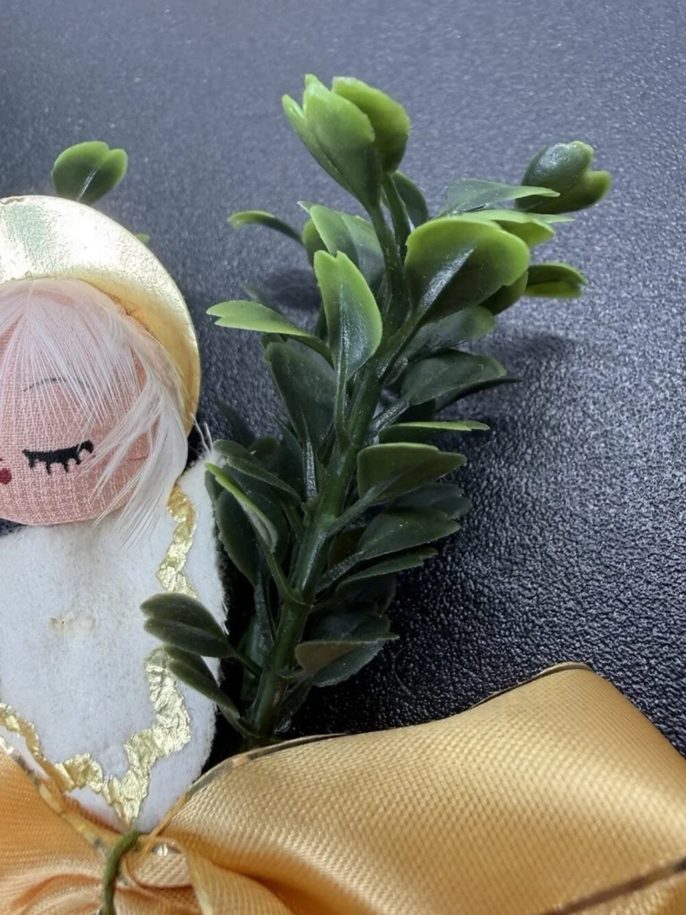 Vintage Japanese Gold Angel Christmas Corsage Pin Ornament 5 Inch